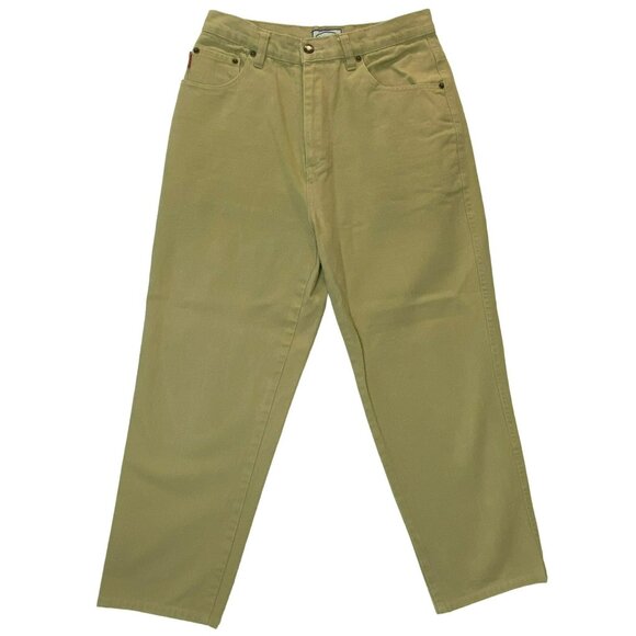 Vintage Bugle Boy for Her Super High Rise Mom Jeans 28 x 25 Tan Khaki 90s Y2K - Picture 1 of 6